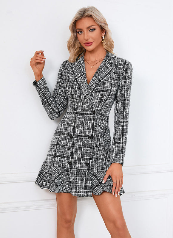 Robe Fourreau À Carreaux Chic