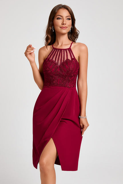 Robe Fourreau Vaporeuse Marine - gallery 5