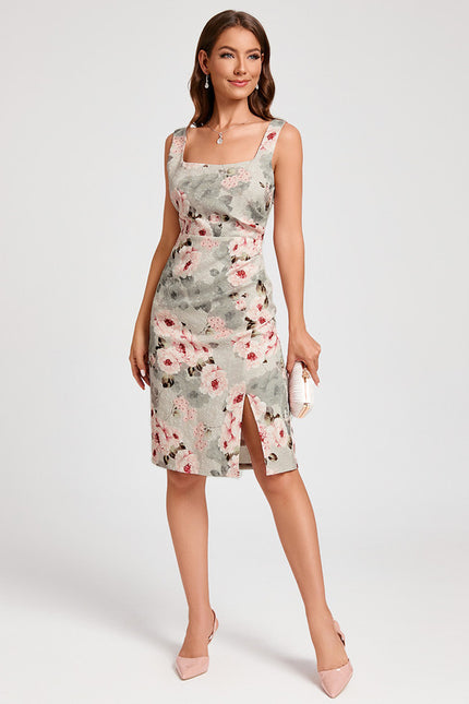 Robe Fourreau Cocktail Florale - gallery 6