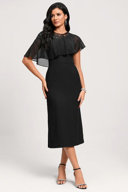 Robe Fourreau Noire Élégante - gallery 2