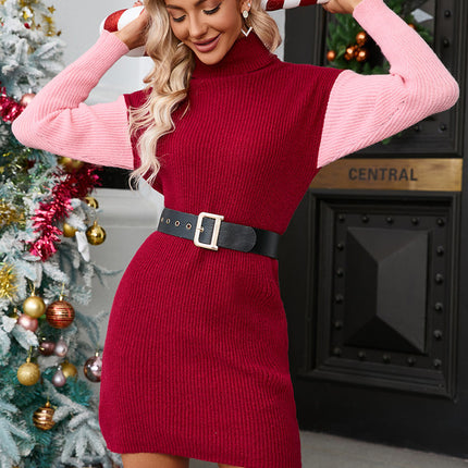 Robe Fourreau Tricot Bicolore