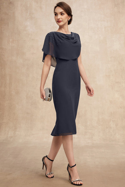 Robe Fourreau Élégante Grise - gallery 3