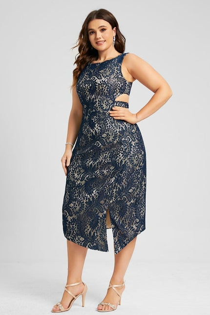 Robe Fourreau Mystère Marine - gallery 6