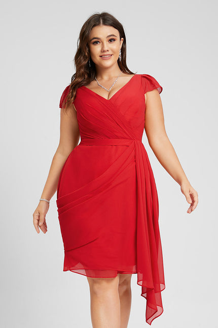 Robe Fourreau Aérienne Rouge - gallery 4