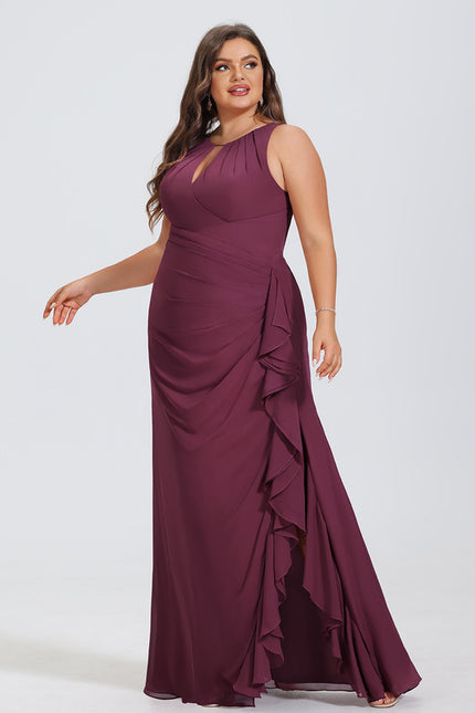 Robe Fourreau Mousseline Volante - gallery 7