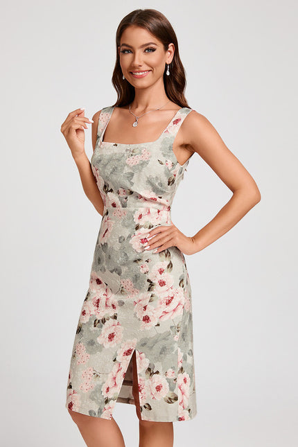 Robe Fourreau Cocktail Florale - gallery 2