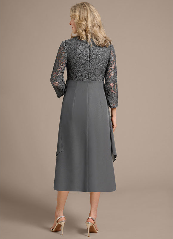 Robe Fourreau Gris Perle - gallery 6