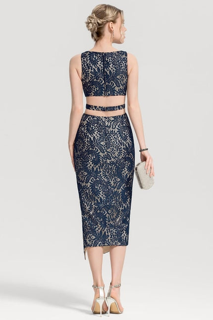 Robe Fourreau Mystère Marine - gallery 3