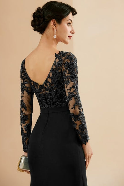 Robe Fourreau Soirée Noire - gallery 5