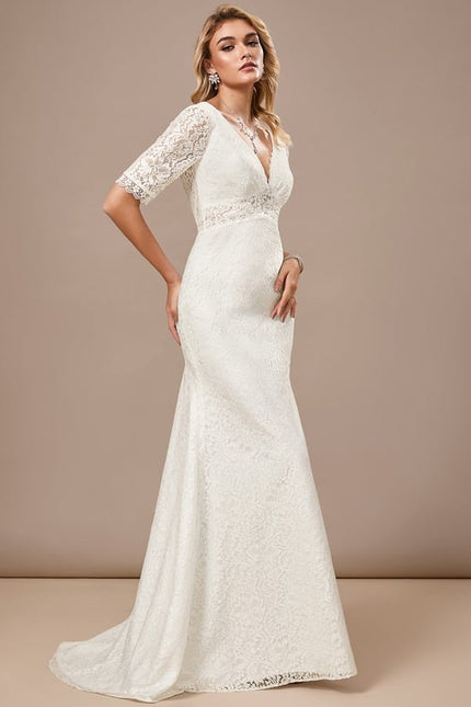 Robe Fourreau Blanche Mariage - gallery 5
