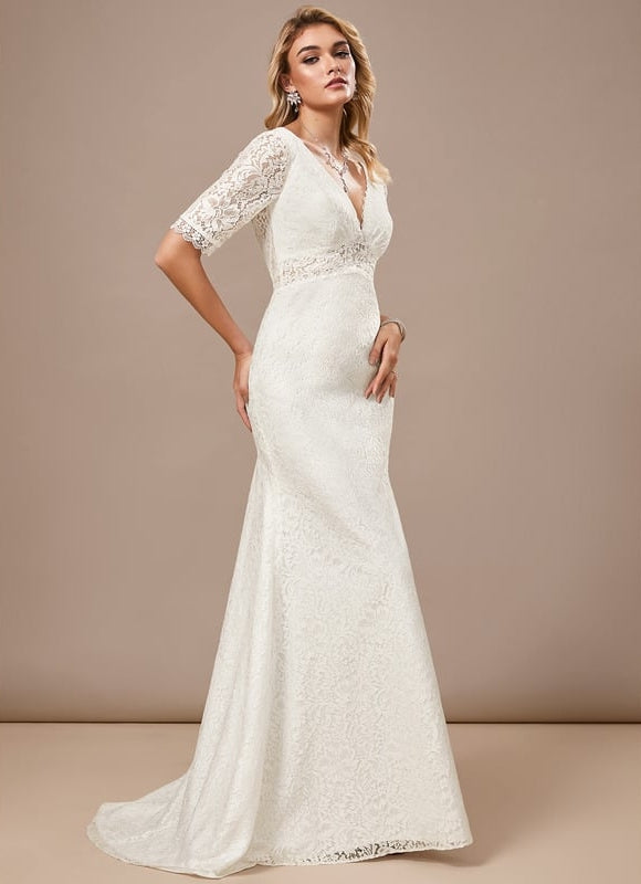 Robe Fourreau Blanche Mariage - gallery 5