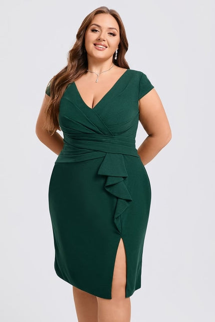 Robe Fourreau Cocktail Fuchsia Drapée - gallery 9