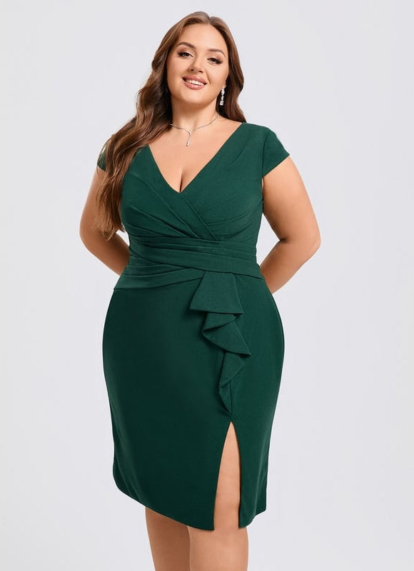 Robe Fourreau Cocktail Fuchsia Drapée - gallery 9