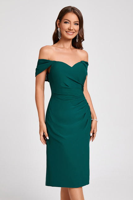 Robe Fourreau Émeraude Drapée - gallery 3