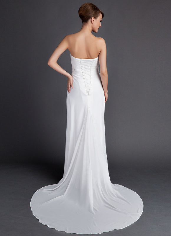 Robe Fourreau Aérienne Blanche - gallery 3