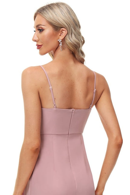 Robe Fourreau Asymétrique Rose - gallery 1