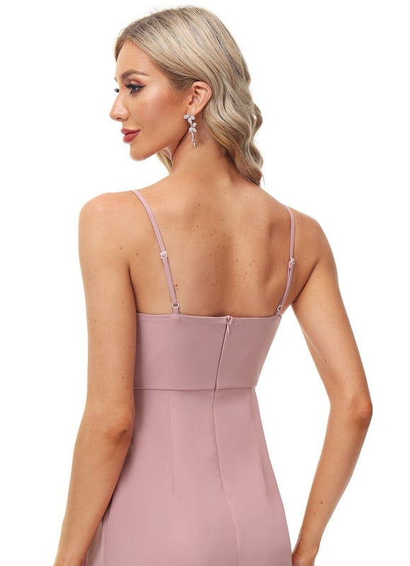 Robe Fourreau Asymétrique Rose - gallery 1