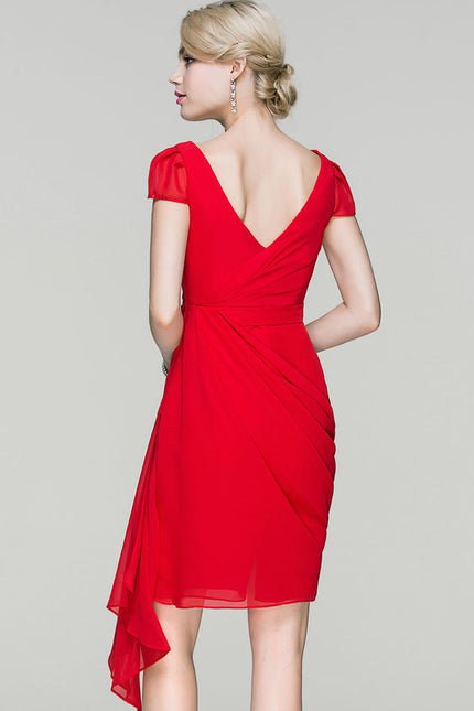 Robe Fourreau Aérienne Rouge - gallery 3