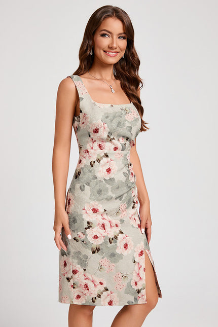 Robe Fourreau Cocktail Florale - gallery 1