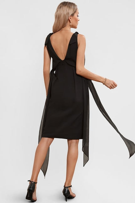 Robe Fourreau Élégante Manches Bouffantes - gallery 4