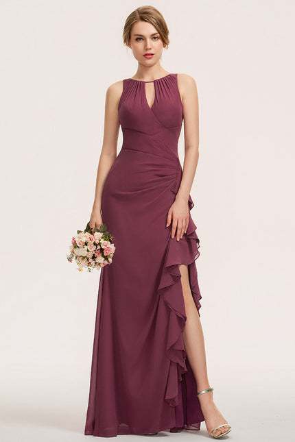 Robe Fourreau Mousseline Volante