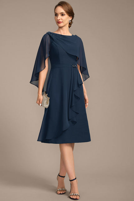 Robe Fourreau Chic Drapé Perlé - gallery 3