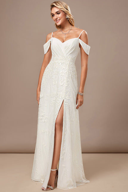 Robe Fourreau Dentelle Blanche - gallery 3