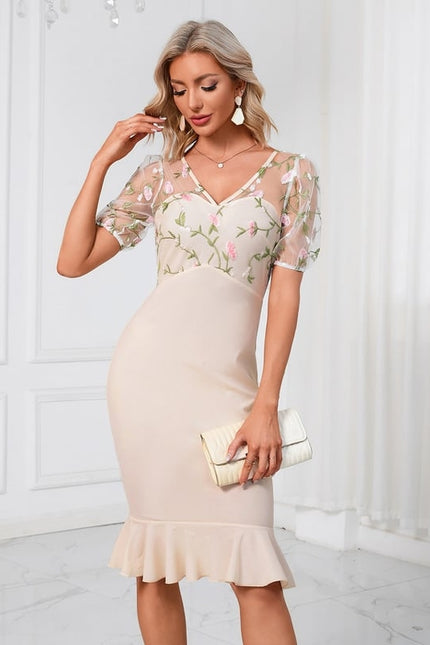 Robe Fourreau À Volants Florale - gallery 5