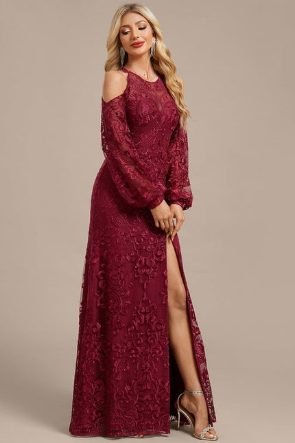 Robe Fourreau Dentelle Rouge - gallery 4