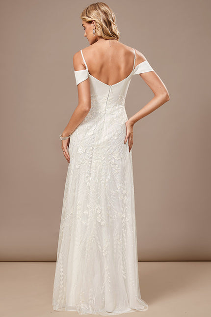 Robe Fourreau Dentelle Blanche - gallery 7