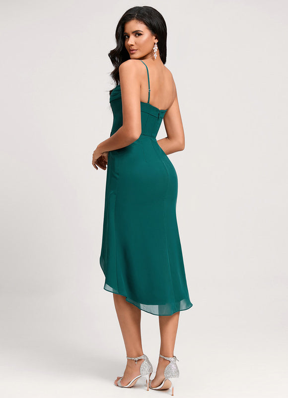 Robe Fourreau Cocktail Asymétrique - gallery 3