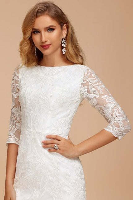 Robe Fourreau Creme - gallery 5