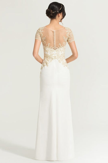 Robe Fourreau Élégante Écrue - gallery 3