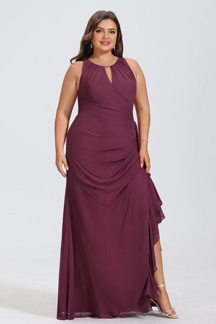 Robe Fourreau Mousseline Volante - gallery 6