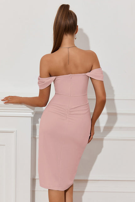 Robe Fourreau Bleue Drapée - gallery 8