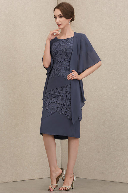 Robe Fourreau Dentelle Charbon - gallery 1