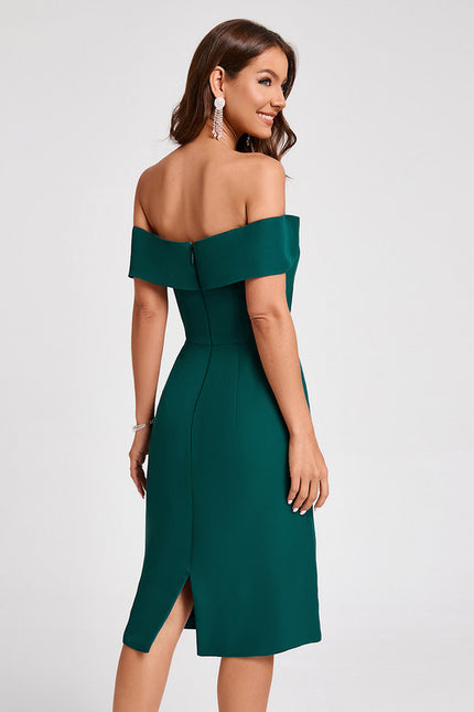 Robe Fourreau Émeraude Drapée - gallery 5