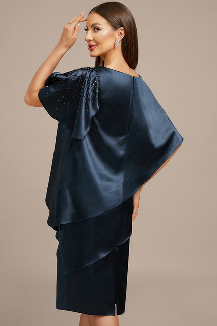 Robe Fourreau Satinée Asymétrique Chic - gallery 5