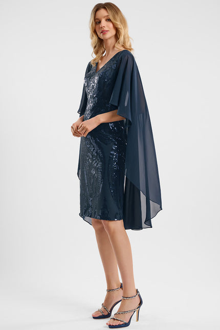 Robe Fourreau En Mousseline Fluide - gallery 2