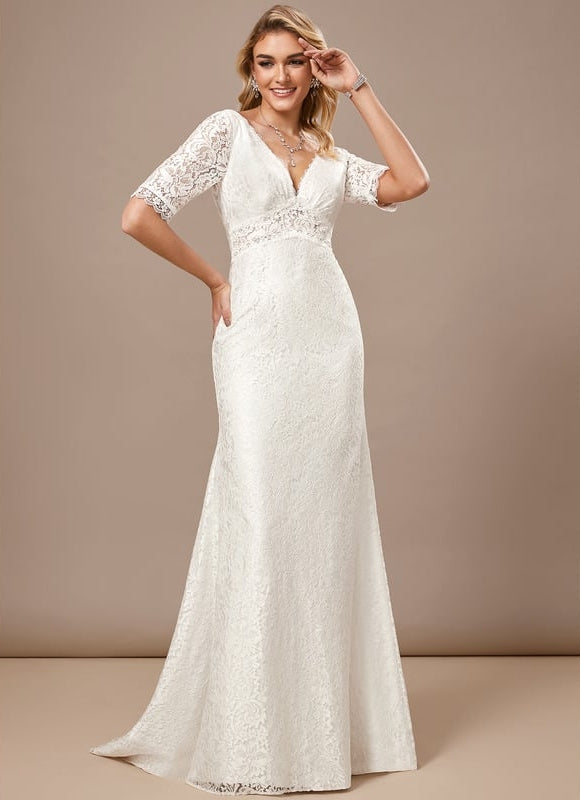 Robe Fourreau Blanche Mariage - gallery 3