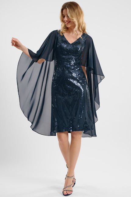 Robe Fourreau En Mousseline Fluide - gallery 3