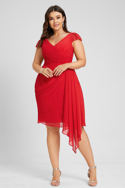 Robe Fourreau Aérienne Rouge - gallery 7