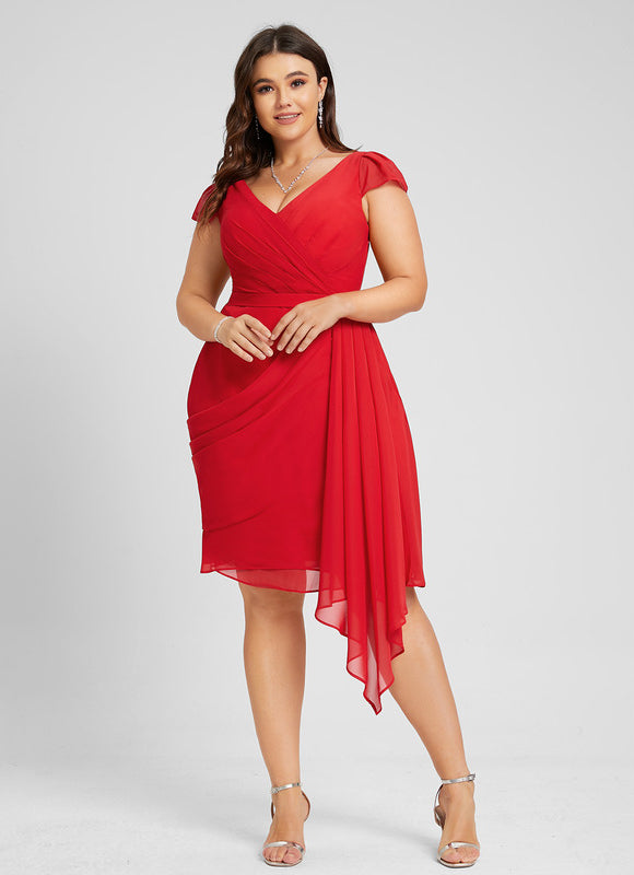 Robe Fourreau Aérienne Rouge - gallery 7