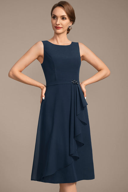 Robe Fourreau Chic Drapé Perlé - gallery 6