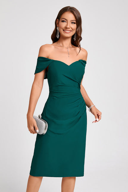 Robe Fourreau Émeraude Drapée - gallery 4