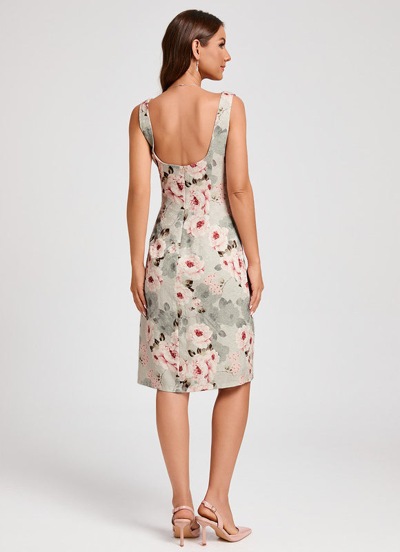 Robe Fourreau Cocktail Florale - gallery 7