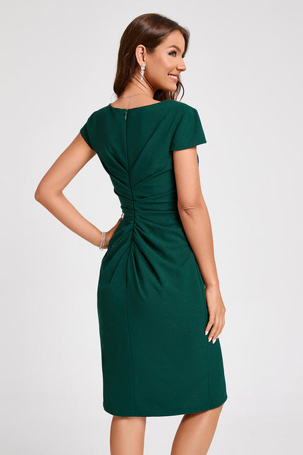 Robe Fourreau Cocktail Fuchsia Drapée - gallery 7