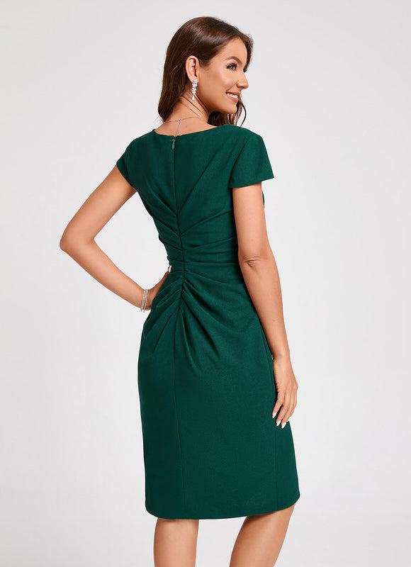 Robe Fourreau Cocktail Fuchsia Drapée - gallery 7