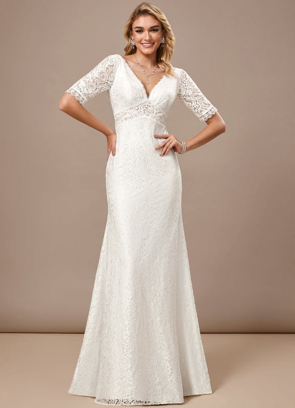 Robe Fourreau Blanche Mariage - gallery 1
