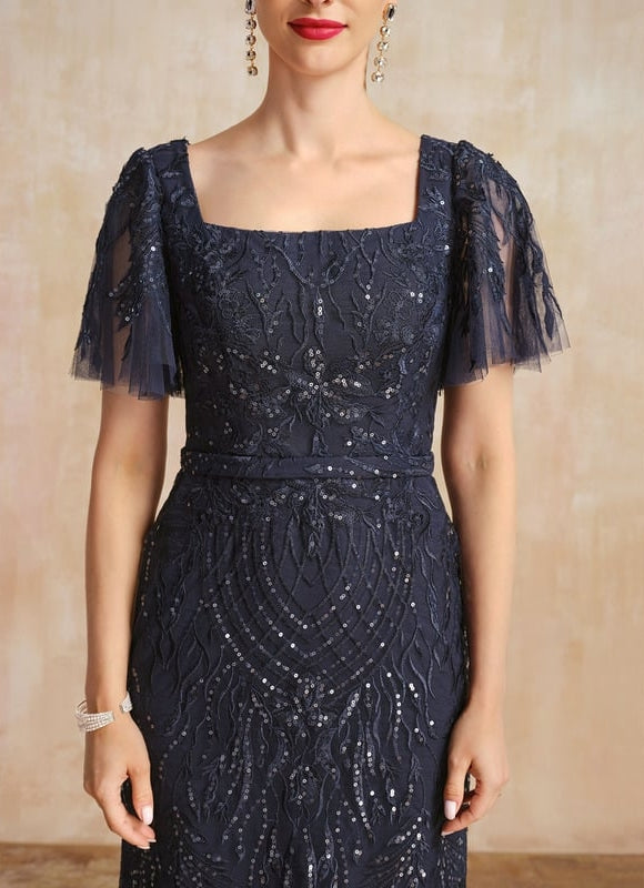 Robe Fourreau En Dentelle Scintillante - gallery 5